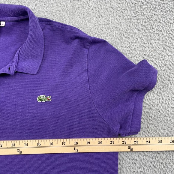 Lacoste Polo Shirt Mens 7 XXL Purple LIVE Pique Short Sleeve Crocodile Logo - Picture 4 of 7